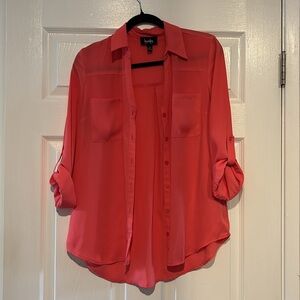 Coral Button down blouse